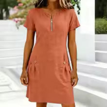 Robe Courte Col Zippé
