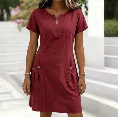 Robe Courte Col Zippé